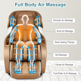 Giantex Full Body Massage Chair, Zero Gravity Shiatsu Massage Recliner with SL Track, Voice Control, Heat, Foot Roller, Thai Yoga Stretch, Airbags, 12 Auto Modes, 5 Manual Modes, Free Indoor Delivery Giantex