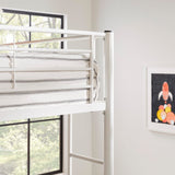 Walker Edison Timothee Urban Industrial Metal Double over Loft Bunk Bed, Full Double, White Walker Edison