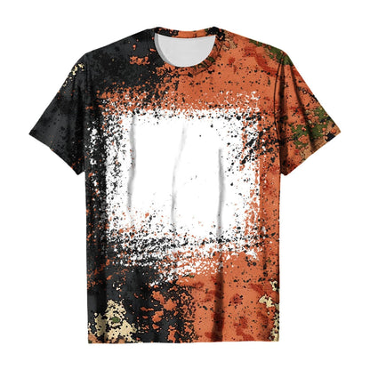 Ceboyel Womens Bleached Sublimation Blanks Shirts Leopard Graphic Tees Tops Short Sleeve Polyester Tshirts Cute Items Clothes Womens Activewear Tops Orange X2X