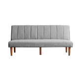 HomePop Upholstered Bergen Convertible Futon Sofa Bed, Modern Sofa Couches for Living Room, Small Spaces, Dorm, Apartment, Gray Woven HomePop