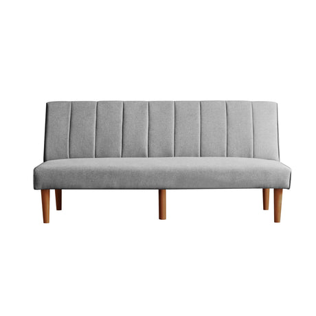 HomePop Upholstered Bergen Convertible Futon Sofa Bed, Modern Sofa Couches for Living Room, Small Spaces, Dorm, Apartment, Gray Woven HomePop