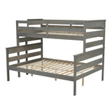 Harper & Bright Designs Twin XL Over Queen Bunk Bed with Ladder in Grey - Stylish and Sturdy Wood Frame Harper & Bright Designs