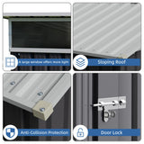 JYQAQA 5x3 FT Outdoor Garden Storage Shed, Waterproof Metal Garden Sheds with Window and Lockable Double Door, Weather Resistant Steel Tool Storage House Shed for Patio, Lawn Dark Gray JY QAQA PET