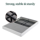 ZINUS 7.5 Inch Box Spring with Cover, No Assembly Mattress Foundation, Sturdy Metal Structure, Full, White Zinus