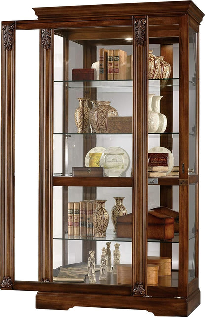 Howard Miller Cohen Curio Cabinet, Large, Tuscany Cherry - WoodArtSupply