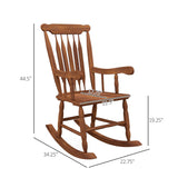 Outsunny Outdoor Wood Rocking Chair, 350 lbs. Porch Rocker with High Back for Garden, Patio, Balcony, Teak Outsunny