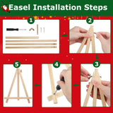 4 Pack Paint by Number for Adults, Christmas Paint by Numbers Kit for Adults Beginners, Easy DIY Acrylic Painting by Number Kits for Gifts Home Decor 8x12 Inch hkejoi