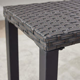 Seekverse 46" Outdoor Rattan Backless Bench Set of 2, All-Weather Patio Garden Bench for Backyard, Porch, or Lawn, Durable Steel Bench for Outdoor Spaces Seekverse