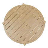 Nathan James Bora Round Outdoor Coffee Table, Farmhouse Wood Coffee Table for Patio or Porch, Solid Acacia Wood Nathan James