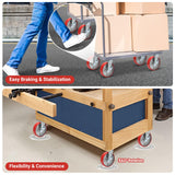 Nefish 8 Inch Heavy Duty Industrial Grade Casters Wheels, Aluminum Core PU Castor Set of 4, Durable Plate Swivel Casters with Brake 6000 LBS, Anti-Corrosion Wheels for Industrial, Equipment Nefish