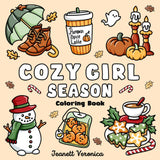 Cozy Girl Season: Bold and Easy Coloring Book for Adults & Teens, Featuring Fall, Halloween, and Christmas Designs | Simple, Cute Illustrations for Hygge and Relaxation (Cozy Girl Series) Majosta