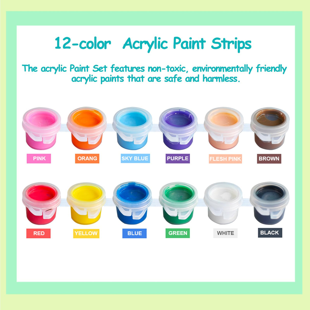 Vivixin 300Pcs Mini Acrylic Paint Set, 20 Set 12 Colors Acrylic Paint Bulk With 40pcs Brushes and 20pcs Palettes, Acrylic Paint Strips for Kids&Adults, Perfect for Birthday Party Home Classroom Favors Vivixin