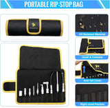 PONEYA 9 PCS Grease Gun Couplers, Quick Connect Greasing Accessory Kit with Grease Gun Tips 12" Flex Hose & Roll Up Case, Perfect for Quick Release Grease Couplers to Reach Any Grease Fitting PONEYA