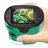 1000X Handheld Microscope for Kids 4K 2.0" Screen Rechargeable Mini Pocket Digital Microscopes w/Slides Kit Portable Edu Gift Age 4-6 8-12 Children Students (Green) BEBANG