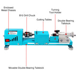 BERXOL Mini Wood Lathe Machine, 12V- 24VDC,7 Variabla Speeds 4000-9000 RPM, with Wood Lathe Milling Accessories, for Wood Polishing, Grinding, Cutting and Milling DIY … (A) BERXOL