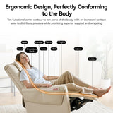 AIRSKY Leather Recliner Chair, Top Grain Leather, Italian Water-Washing Process, Movable Headrest,Swivel Rocker Recliner, Nursery Rocking Chairs,Wall Hugger Recliners, Living Room Chair, Beige, R3 AIRSKY