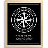 Customizable Compass Coordinates Fine Art Print | Personalized Latitude & Longitude Gift for Special Occasions, Weddings or Anniversary (Black) DREAM BIG PRINTABLES