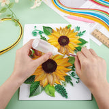 PH PandaHall Paper Quilling Kit 360pcs Paper Quilling Strips Sunflower Quilling Pattern Template Board Quilling Patterns DIY Crafts Set for Beginner Adults 9.6x8.2in PH PandaHall