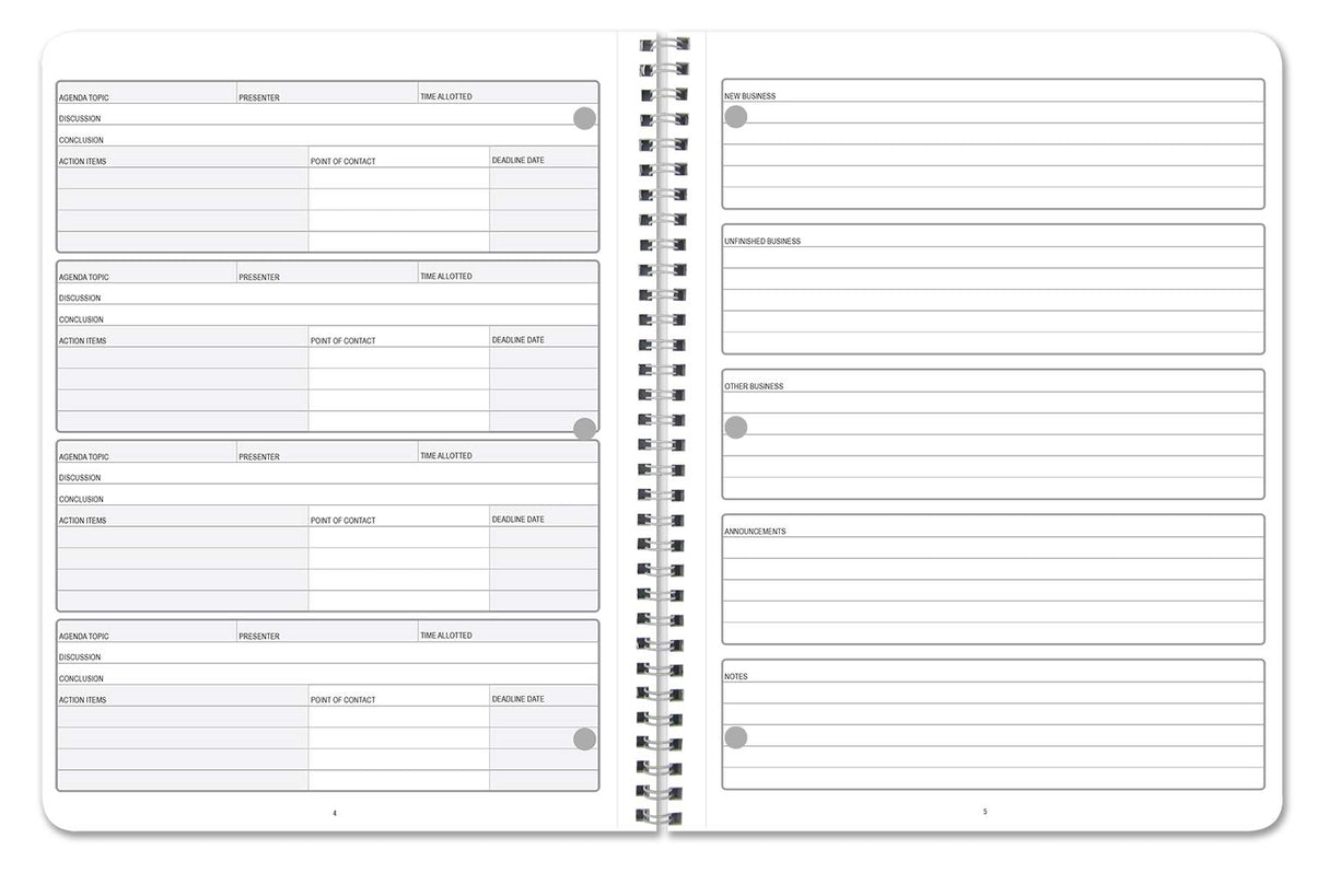 BookFactory Corporate Minutes Book/Business Minutes Journal/Board Meeting Minutes LogBook - Wire-O, 100 Pages 8.5" X 11” (LOG-100-7CW-PP(Minutes)) BookFactory