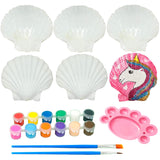 LUCKY BABY Seashells Painting Kit for Kids 16pcs, Arts and Crafts Kits for Girls Boys Age 6 7 8 9 10 11 12, Natural Sea Shells DIY Painting with Watercolor Paints and Brush 2.7-3.5 Inches LUCKY BABY