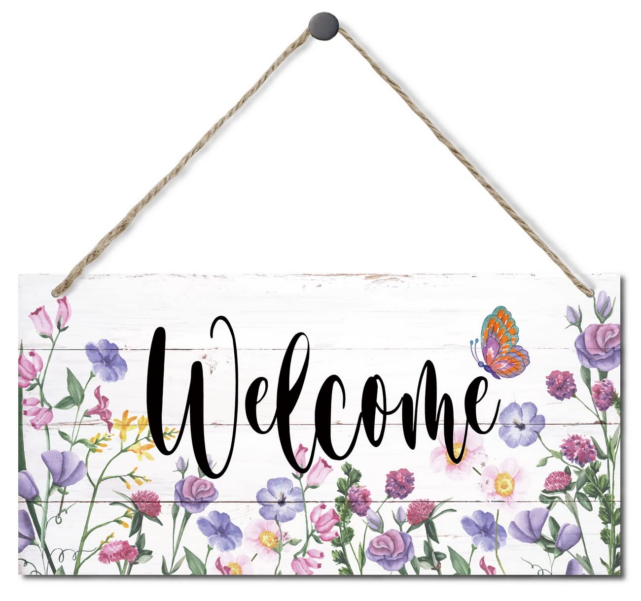 Welcome Decor Sign, Hanging Wood Sign Home Decorative, Printed Wood ...