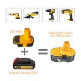 awokee Battery Adapter DM18D with USB,Compatible with Dewalt 18V Tools.Convert for DeWalt 20V & for Milwaukee M18 Lithium Battery to NiCad & NiMh Battery Tools awokee