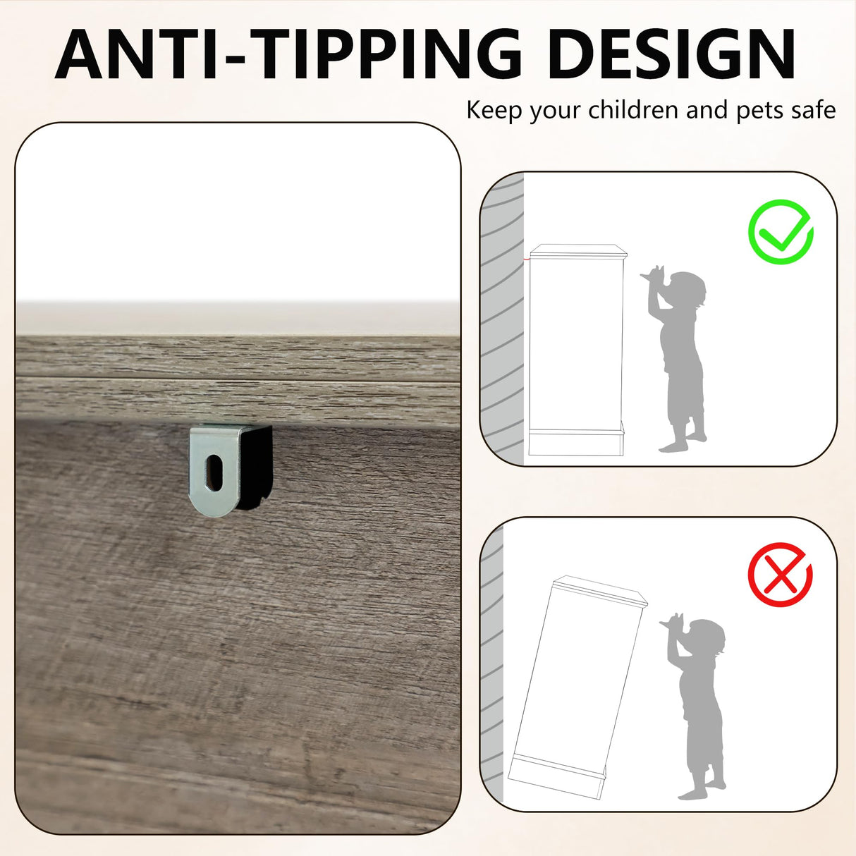 LOUVIXA Farmhouse Dresser 9 Drawer, Bedroom Chest of Drawers, Dressers with 9 Drawers, Wooden Dressers for Bedroom, Living Room, Tv Stand, Entryway (Grey-9 Drawers) LOUVIXA