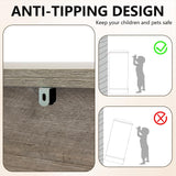 LOUVIXA Farmhouse Dresser 9 Drawer, Bedroom Chest of Drawers, Dressers with 9 Drawers, Wooden Dressers for Bedroom, Living Room, Tv Stand, Entryway (Grey-9 Drawers) LOUVIXA