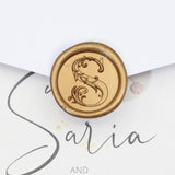 Letter Wax Seal Stamp Kit, SWANGSA 3D Floral Initial Alphabet S Sealing Stamp and 200pcs Sealing Wax Beads Kit for Wedding Invitations Cards Envelopes SWANGSA