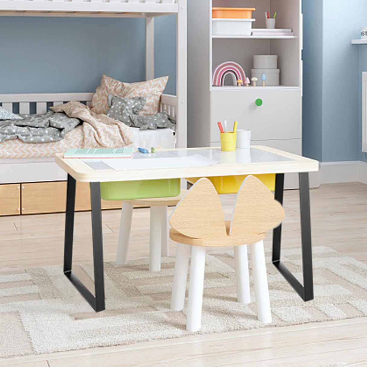 VEVOR 16 inch Trapezoid Steel Table Legs, Replacement Furniture Legs Set of 2 for DIY Coffee Tables, Modern Desks, Bench, Night Stands, Sofa, Max Load 400 lbs Heavy Duty, Quick Instalation Legs Black VEVOR