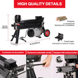 AESRAOU Electric Log Splitter 5 Ton Wood Splitter Hydraulic Ram Electric Firewood Splitter with Steel Wedges AESRAOU