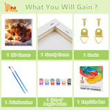 Reivworl Paint by Numbers Kit for Kids with Frame and Easel, Cow Paint by Number Kids Age 5-8-12, Paint by Numbers Gifts and Home Decor - 8X8 Inch Reivworl