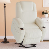 Flamaker Power Lift Chair Massage Recliner Chairs for Elderly - Ergonomic Design with Cup Holders & Side Pockets, Remote Control (White) Flamaker