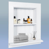 Royxen Bathroom Wall Cabinet with 2-Tier Shelves,Wooden Recessed Medicine Cabinet Over Toilet Storage Cabinet,Bathroom Cabinet Wall Mount for Home Storage, 14 x 18 Inch, White Royxen