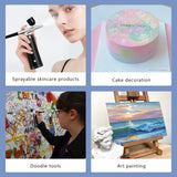 Airbrush Kit With Compressor 48PSI Rechargeable High Pressure Air Brush Set Cordless Airbrush Kit with 0.3mm Nozzle for Painting,Nail Art, Cake Decor,Makeup,Modeling (Black) crpen