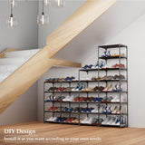 SMILHELTD Metal Shoe Rack Large Capacity 4 Rows 8 Tier 56-64 Pairs Shoes Boots Storage Organizer SMILHELTD