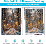 STGLCR Christmas Night Castle Diamond Art Painting Kits for Adults, Road Diamond Art Kits for Beginners, DIY Winter Gem Art Craft for Home Wall Decor, Great Gift 16x12inch Christmas STGLCR