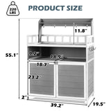 GRAVFORCE Outdoor Potting Bench Table, Garden Potting Benches for Outside Planting Work Bench Table Wooden Storage Plant Table Cabinet Gardening Table for Patio, Garden, Greenhouse, Backyard (Gray) GRAVFORCE