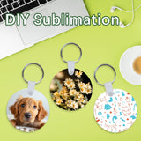 GEKIXUTP 150 Pcs Metal Sublimation Keychain Blanks Bulk，Double Sided Sublimation Blanks Keychain Heat Transfer Keychain Blanks，Sublimation Ornament Blanks GEKIXUTP