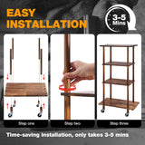 Ghosthorn Fishing Rod Holders for Garage Fishing Pole Rack Hold up to 10 Rods Fishing Pole Holders Wooden Organizer Fishing Rod Rack car Fishing Gear Storage Equipment (4 Tier) Ghosthorn