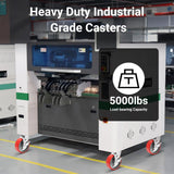 Nefish 6 Inch Heavy Duty Industrial Grade Casters Wheels, Aluminum Core PU Castor Set of 4, Durable Plate Swivel Casters with Brake 5000 LBS, Anti-Corrosion Wheels for Industrial, Equipment Nefish