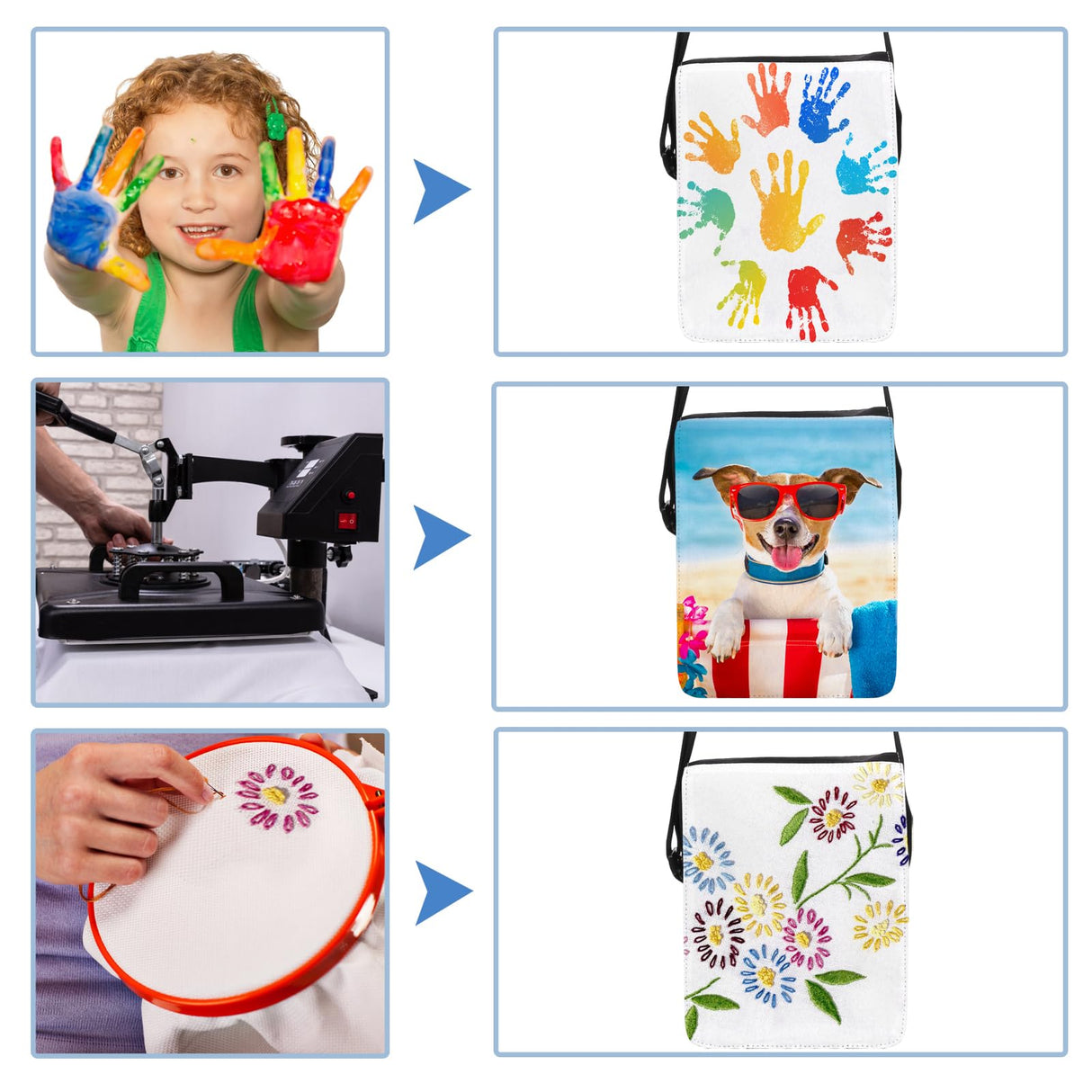 Covzoe 2 Pack Sublimation Blank Bags, Sublimation Crossbody Bag with Adjustable Strap, DIY Sublimation Shoulder Bag, Sublimation Wallets Purse Bag for Birthday Gifts Travel Supplies Covzoe