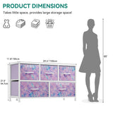 YITAHOME Wide Storage Tower with 5 Drawers - Fabric Dresser, Organizer Unit for Bedroom, Living Room, Closets - Sturdy Steel Frame, Easy Pull Fabric Bins & Wooden Top YITAHOME