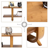 HollyHOME Bamboo TV Stand with Storage for TVs up to 65'', Modern Entertainment Center with 2 Open Shelf, Accent TV Media Console Table for Living Room, Bedroom, 55"(L), Walnut HollyHOME