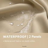 Waterproof Outdoor Curtain W52 x L84 - Grommet Top Sunlight Blocking Window Treatment Drapes Blackout Curtains for Home Bedroom Living Room Patio Porch Pergola Cabana Gazebo (Beige, 2 Panels) DIVA EN CAMINO DEC