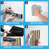 Art3d Acoustic Wood Slat Wall Panel with Roll-Flat Design - 95.3 x 23.8 Inch Sound Absorbing Panels for Living Room Columns Corridor Curved Wall Decor, 2-Pack Walnut Art3d