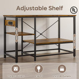 Bestier 55 Gallon Fish Tank Stand with Power Outlet, 49x13 Metal Aquarium Stand, 6-Leg Long Reptile Tank Stand with 3-Tier Adjustable Storage Shelves, 700LBS Capacity Bestier