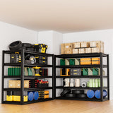 cynnda 5-Tier 60”W x 24”D x 78”H Garage Shelving Adjustable Metal Storage Shelves 3000LBS Garage Shelving Heavy Duty Utility Shelf Unit Storage Racks for Warehouse(Black) cynnda