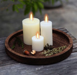 Hatway Wooden Decorative Tray Candle Holder Round Wood Tray Home Decor,Centerpieces Plates for Table centerpieces for CoffeeTable,Christmas Decor Hatway