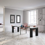 Mobili Fiver, Easy, Extendable Console Table with Extension Leaves Holder, Ashwood White, Made in Italy Mobili Fiver